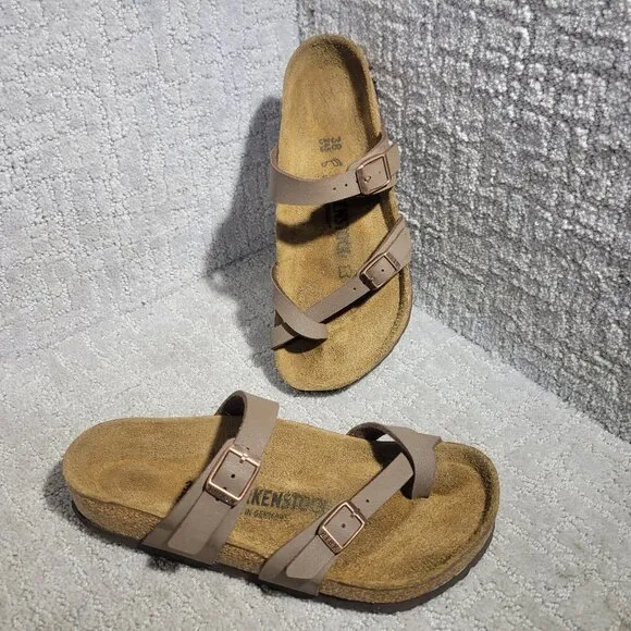 Birkenstock Mayari Unisex Size EU 38 US L7 M5 Mocha Birko-Flor Slide Sandals