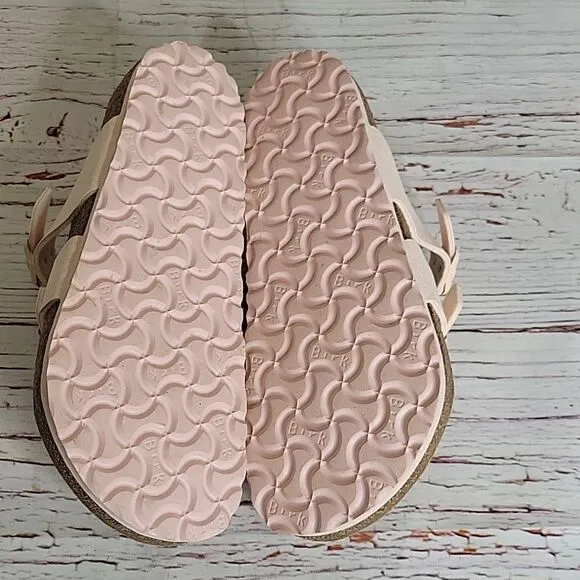 BIRKENSTOCK Mayari Vegan Leather Pink Sandals with Rainbow Insole Size 38 or 8