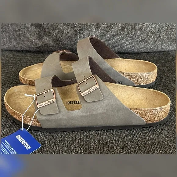 Birkenstock Men’s Arizona Birkibuc Sandals Brown Color-Size 13