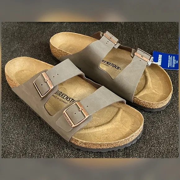 Birkenstock Men’s Arizona Birkibuc Sandals Brown Color-Size 13