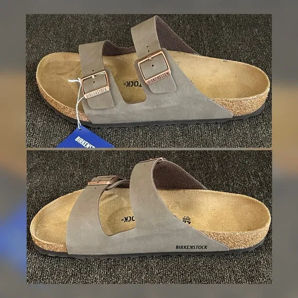 Birkenstock Men’s Arizona Birkibuc Sandals Brown Color-Size 13