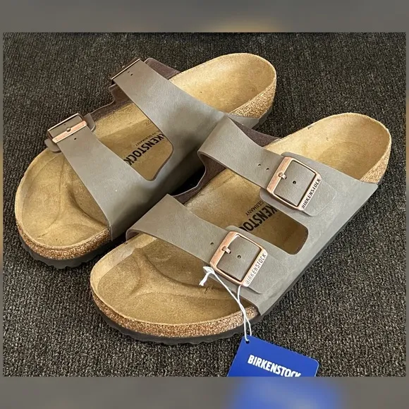 Birkenstock Men’s Arizona Birkibuc Sandals Brown Color-Size 13