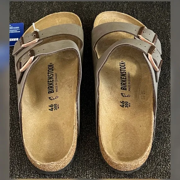 Birkenstock Men’s Arizona Birkibuc Sandals Brown Color-Size 13