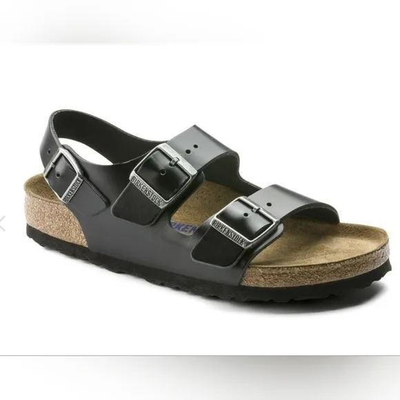 Birkenstock Milano soft Footbed black sandals size M12.