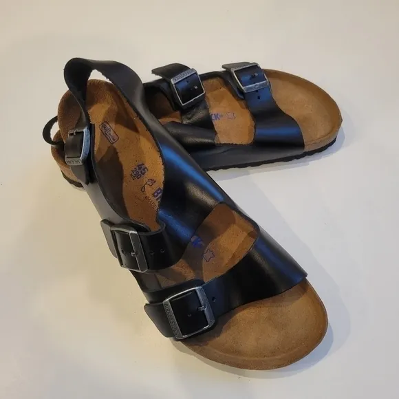 Birkenstock Milano soft Footbed black sandals size M12.