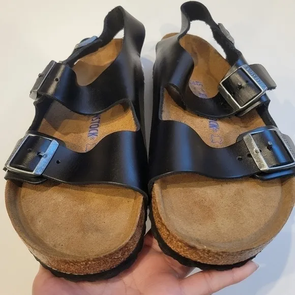 Birkenstock Milano soft Footbed black sandals size M12.