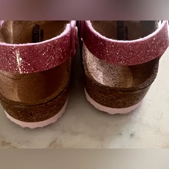 Birkenstock Rio Sandals Kids 3 Glitter Hot Pink Size 34 Girls School Shoe NEW