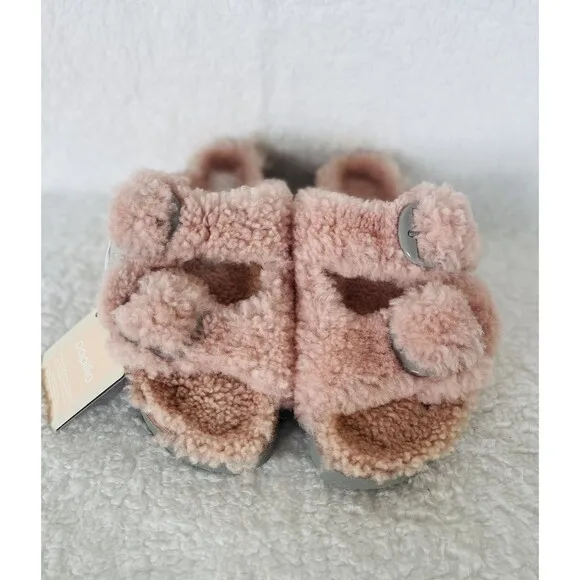 Birkenstock Sandals Papillio Teddy Pink Arizona Big Buckle Shearling EU 39 US 8
