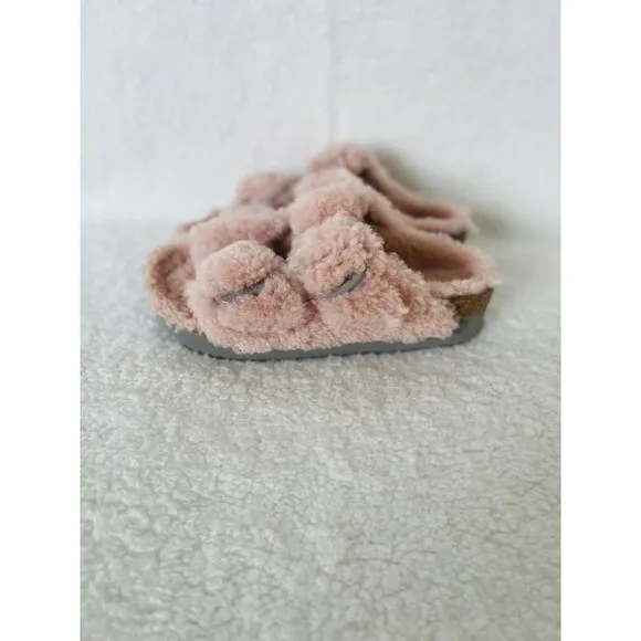 Birkenstock Sandals Papillio Teddy Pink Arizona Big Buckle Shearling EU 39 US 8