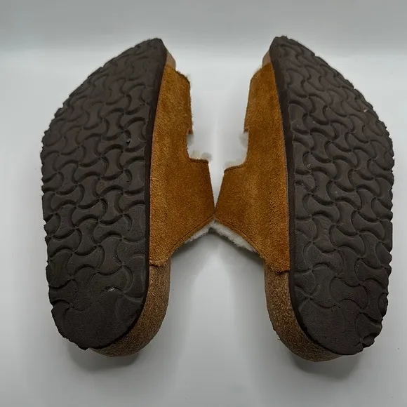 Birkenstock Sz 9 Suede Arizona Shearling Brown Sandals