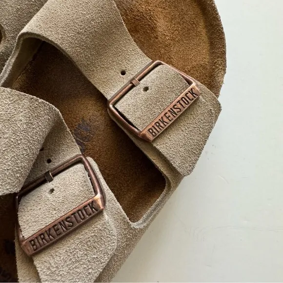 Birkenstock Tan Arizona Suede Leather Sandals Size EU38