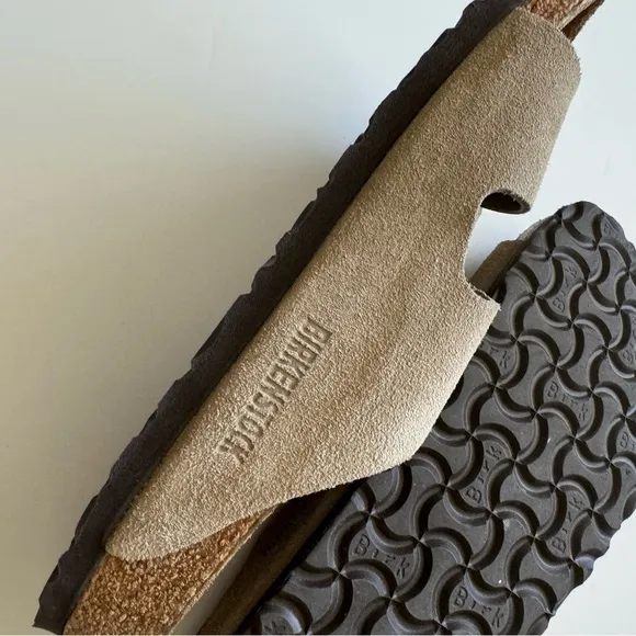 Birkenstock Tan Arizona Suede Leather Sandals Size EU38