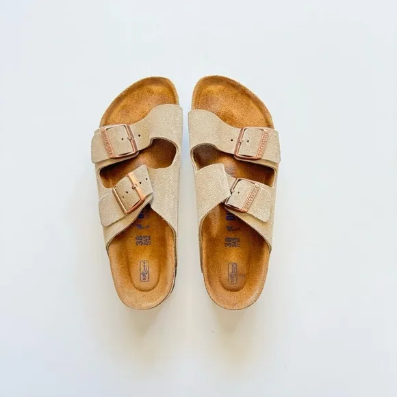 Birkenstock Tan Arizona Suede Leather Sandals Size EU38