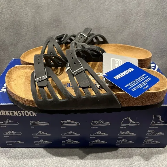 Birkenstock Women’s Sandals Granada Soft Footbed Oiled Leather Black Size 6 US