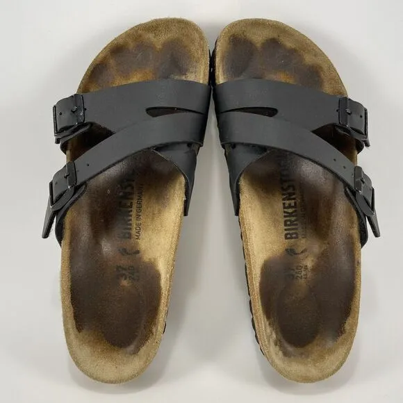 Birkenstock Yao Slide Sandals Womens Size 37 US Size 6-6.5 Narrow Black
