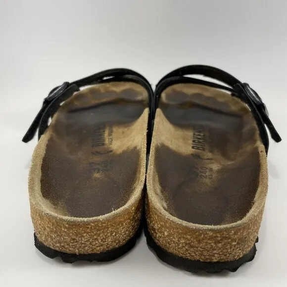 Birkenstock Yao Slide Sandals Womens Size 37 US Size 6-6.5 Narrow Black