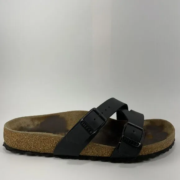 Birkenstock Yao Slide Sandals Womens Size 37 US Size 6-6.5 Narrow Black