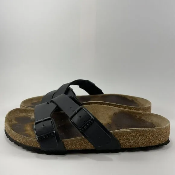 Birkenstock Yao Slide Sandals Womens Size 37 US Size 6-6.5 Narrow Black