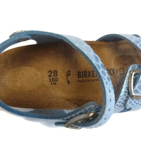 Birkenstock Youth Rio Kids Birko-Flor Sandals Blue EU 28 Girls US K 10 NARROW