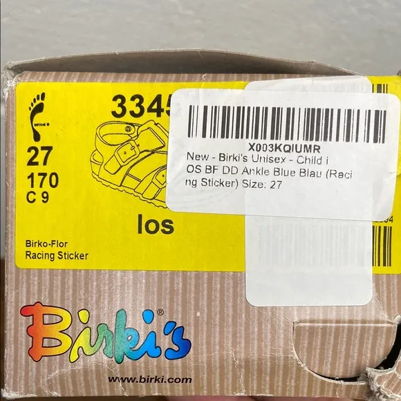 Birkenstock/Birki’s Unisex Kids Birko-Flor Racing Sticker Sandals EU27/C9 NEW