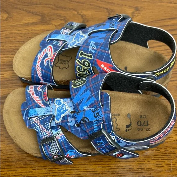 Birkenstock/Birki’s Unisex Kids Birko-Flor Racing Sticker Sandals EU27/C9 NEW