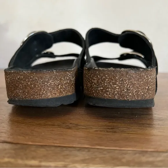 BirkenstockWomen's Arizona Big Buckle Slide Black Sandals Size 7-7.5