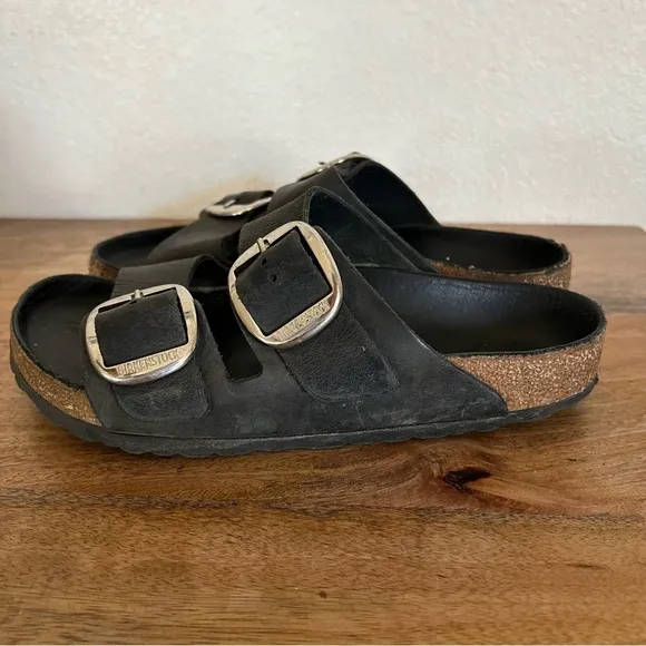 BirkenstockWomen's Arizona Big Buckle Slide Black Sandals Size 7-7.5