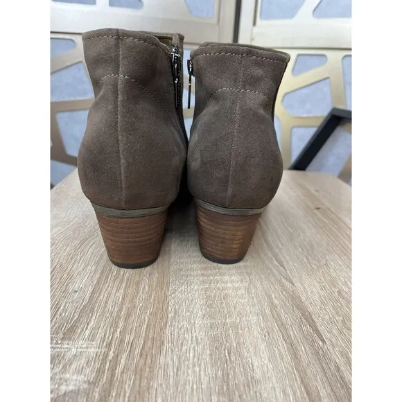 Blondo Valli Ankle Boots Booties Brown Suede Leather Wm Sz 11 M Block Heel Low
