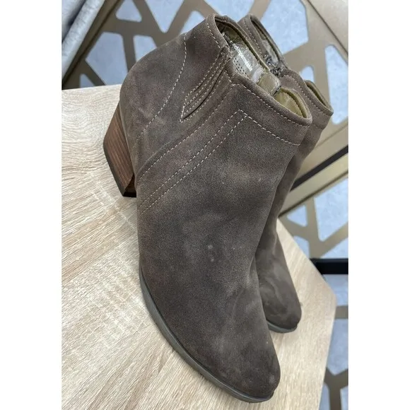 Blondo Valli Ankle Boots Booties Brown Suede Leather Wm Sz 11 M Block Heel Low