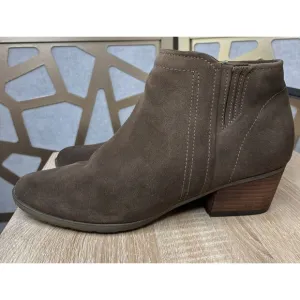 Blondo Valli Ankle Boots Booties Brown Suede Leather Wm Sz 11 M Block Heel Low