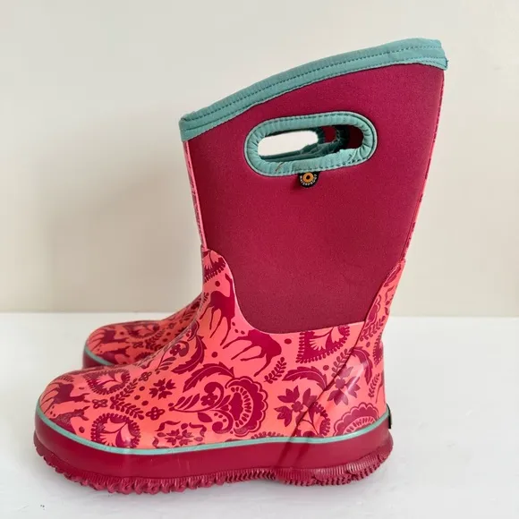 BOGS enchanted deer waterproof winter snow boots, kids girls 3