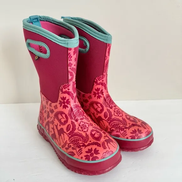 BOGS enchanted deer waterproof winter snow boots, kids girls 3