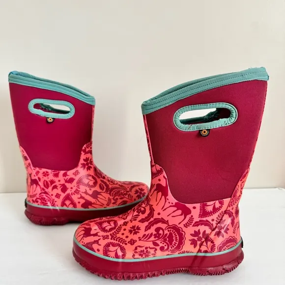 BOGS enchanted deer waterproof winter snow boots, kids girls 3