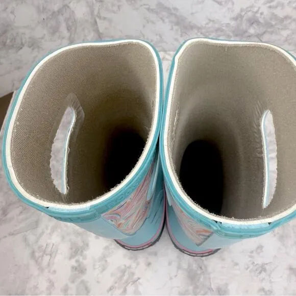 BOGS Rain Boot Marble Light Blue Outdoor Little Girl Size 3