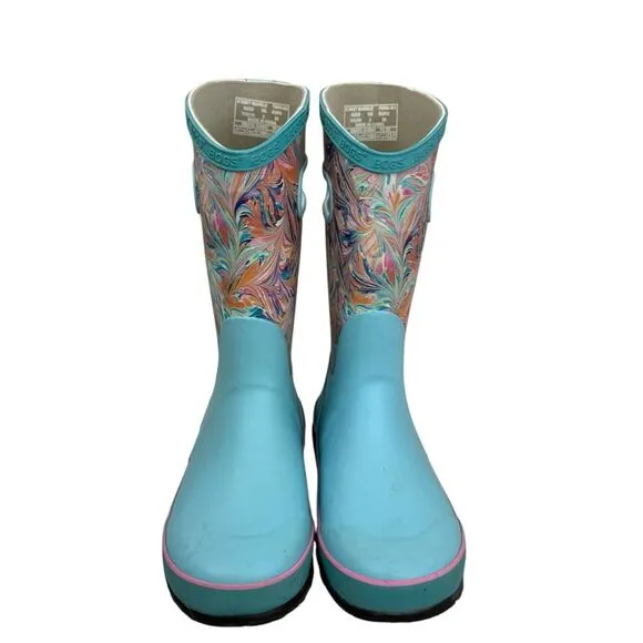 BOGS Rain Boot Marble Light Blue Outdoor Little Girl Size 3