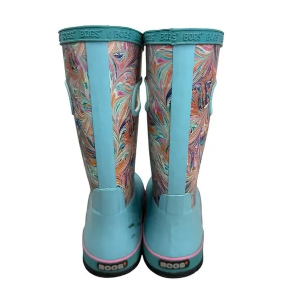 BOGS Rain Boot Marble Light Blue Outdoor Little Girl Size 3