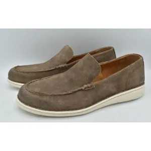 Born Mens Size 10.5 Thaton Taupe Brown Combo Nubuck Slip On Loafers Shoes