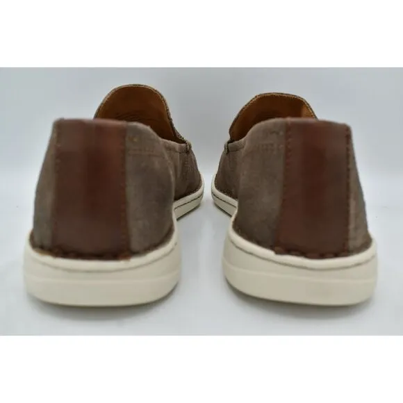 Born Mens Size 10.5 Thaton Taupe Brown Combo Nubuck Slip On Loafers Shoes