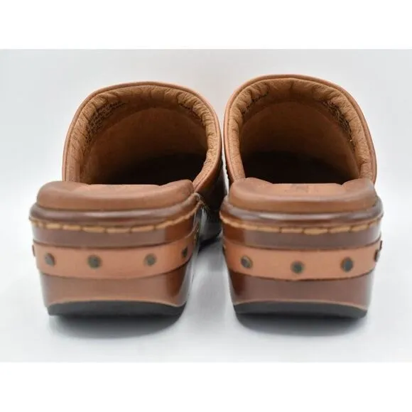 Born Womens Size 8 Yucatan Natural Full Grain Leather Slip On Clogs Mules Shoes