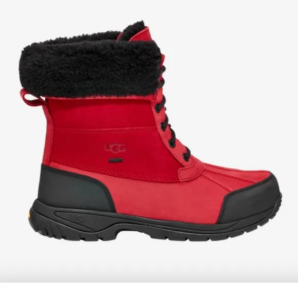 🦋box UGG Australia Butte Mono Lace Up BootsWaterproof Vibram Men's Red size-12