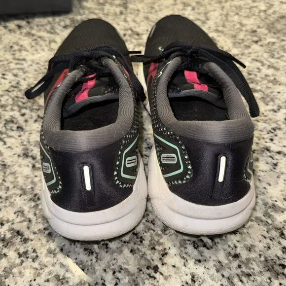 Brooks Ghost 14 1203561B013 Women's 9.5B Running Shoes Black Pink Yucca Sneakers