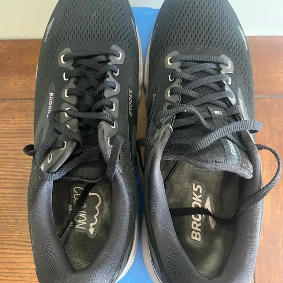 Brooks Ghost 15 black rose gold‎ athletic running shoes womems 12 wide