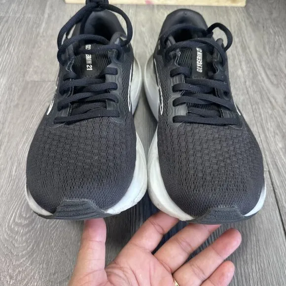 Brooks Glycerin 21 Womens 6.5 Wide Shoes Black Running Sneaker Gym 1204081D090