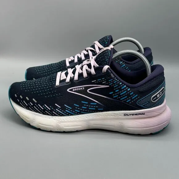 Brooks Glycerin Gts 20 Women's 10 Blue Athletic Shoes Lace Up Running Sneakers