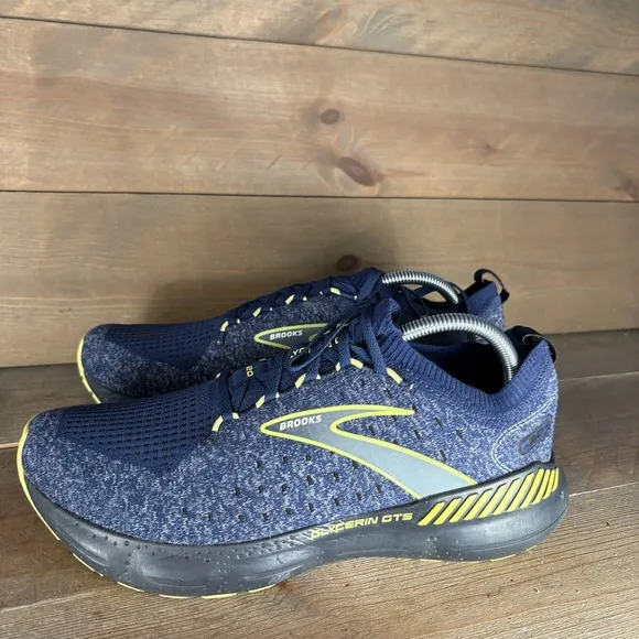 brooks glycerin stealth fit GTS 20 men size 10 shoe blue athletic running sneake