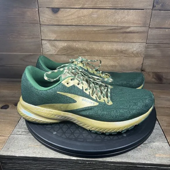 Brooks Shoes Women Size 9 Launch 7 Run Lucky St. Patricks Day Green Gold Shoes