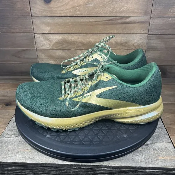 Brooks Shoes Women Size 9 Launch 7 Run Lucky St. Patricks Day Green Gold Shoes