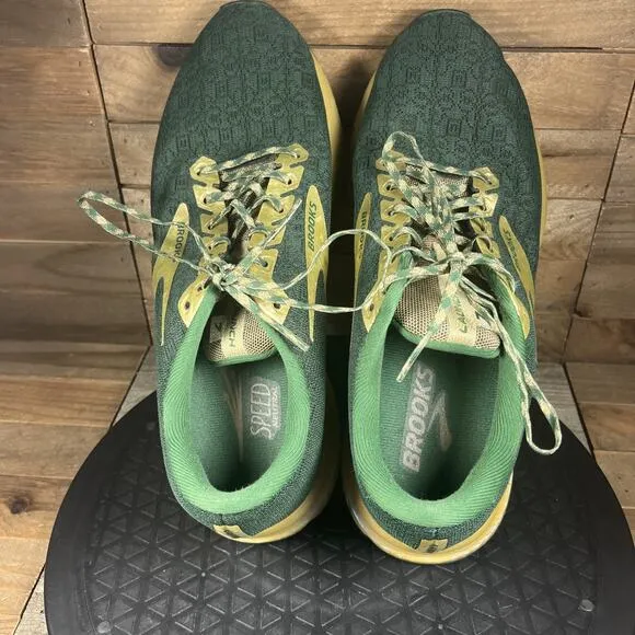 Brooks Shoes Women Size 9 Launch 7 Run Lucky St. Patricks Day Green Gold Shoes