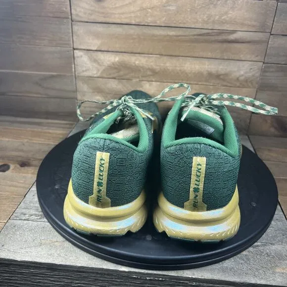 Brooks Shoes Women Size 9 Launch 7 Run Lucky St. Patricks Day Green Gold Shoes