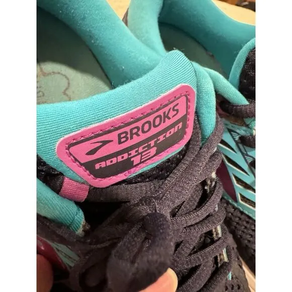 Brooks Womens Addiction‎ 13 DNA 1202531D456 Black Teal Running Shoes 8D Wide